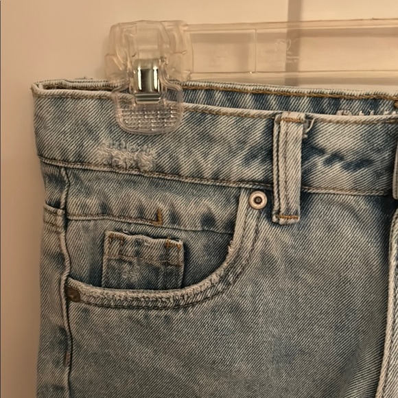 Chelsea Blue Distressed Jean Shorts with Frayed Hem - Picture 2 of 11